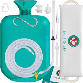 Tik01 Medi Grade Enema Kit For Adults 0.53 Gal Capacity - Transparent Hands-free Wi