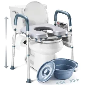 Medical King 810194992117 Adjustable Toilet Seat Riser 400lb Capacity Height Width Silver Heavy Duty