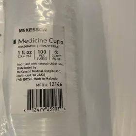 2-clear Medical Products Depot P250550 Graduated Plastic Medicine Cups 1 Oz. 30 Ml Capacity - Pack Of 100 Ea