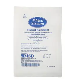 Ms401 Medical Specialties Distributors Med Stream 7 Inch Extension Set Minibore Male/female Luer Lock With Slide Clamp