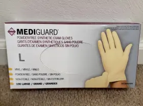 Mediguard 884389130486 Powder-free Synthetic Vinyl Exam Gloves Size L Large Box Of 100