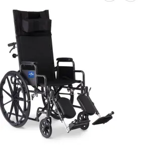 Medline 193489018922 Reclining Wheelchair With Desk-length Arms Nylon 16 Inch Wide Each