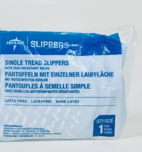 506810 Medline Slipper Single Tread 1 Sz Fits Most Light Blue 3 Pairs