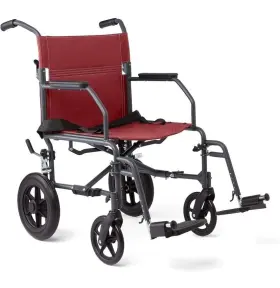 Medline 888277699895 Basic Steel Transport Chair Full-length Arms