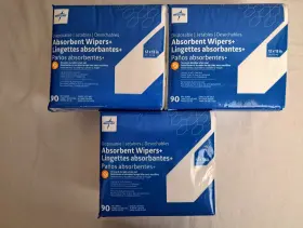 Aw90500 Medline Awp0500 Lot Of 3 - Absorbent Wipers 12 Inch X 13 90 Pack #aw90500