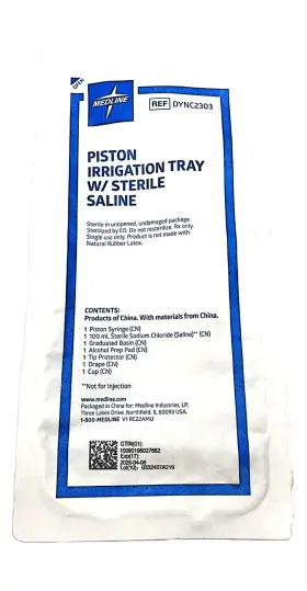 Dync2303 Medline Lot Of 9 New Sealed Piston Irrigation Trays