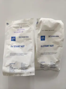 Dyndv1856 Medline 2 7-piece Iv Start Kit Towel Tape Dressing Gauze Tourniquet Antiseptic