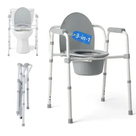 G1-200lmx1 Medline Regain Independence - Dark Gray 3-in-1 Folding Commode With Elongated Seat