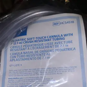 Hcs4518 Medline Pediatric Soft-touch Cannula Clear 7 Ft Crush Resistant