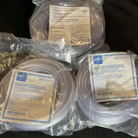 Hcs4525 Medline Lot Of 3 Clear Oxygen Tubing 25 Feet With Standard Connector New
