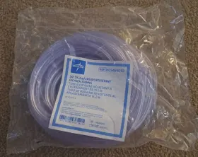 Hcs455010 Medline Clear Crush-resistant Oxygen Tubing 50ft Standard Connector