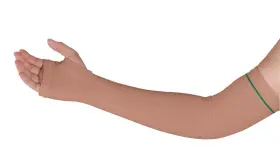 Medline Industries Healthcare 313035131145 Protective Arm Sleeve With Thumb Loop Beige Yellow Stripe Size M