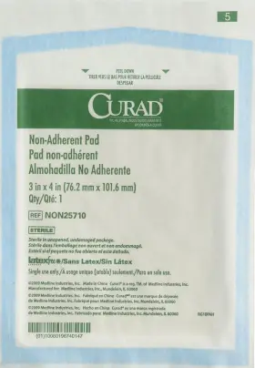 Non25710z Medline Industries Healthcare Curad Sterile Non-adherent Pads Pack Of 100 3 Inch X4 For Gentle Wound Dressing