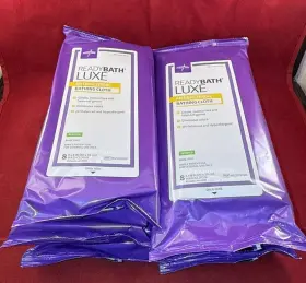 Mc095100 Medline Readybath Luxe Total Body Cleansing Washcloths New 6 8-wipe Packs Read