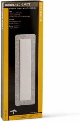 Msc32414z Medline Msc3244 Sterile Bordered Gauze 4 Inch X 14 Pack Of 15