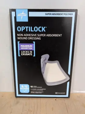 Msc64812ep Medline Optilock 10 Pack Non-adhesive Dressings 8 Inch X 12 Super Absorbent