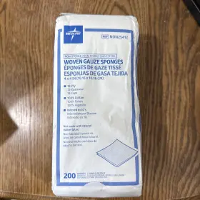 Non25412 Medline Nonsterile 100% Cotton Woven Gauze Sponges 4 Inch X 12 Ply