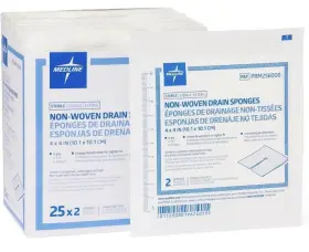 Prm256000 Medline Sterile Nonwoven Gauze Drain Sponges 6 Ply 4 Inch X Case Of 600