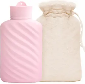 Shwb510c-97beige-deys Meetrue 1 Liter Microwaveable Silicone Hot Water Bottle With Cover A-beige