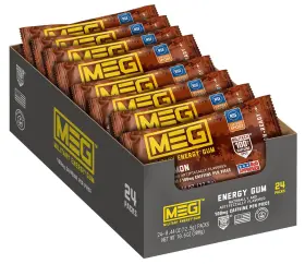 7080693 Meg Military Energy Gum 100mg Caffeine Cinnamon Pack Of 24 Enhance Physical