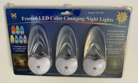 Megabright 648825110650 - Frosted Led Color Changing Night Lights Set Of 3. Packaged