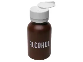 35601 Menda 436829333822 Hdpe 8oz Alcohol Dispensing Bottle With Lasting-touch Pump Brown