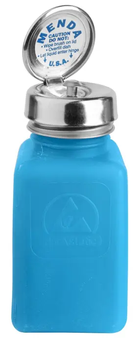 Mda-5293 Menda 6 Oz Esd Safe Liquid Dispenser Pump Stainless Steel And Hdpe Square Bottle