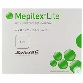 284090 Mepilex Lite Silicone Foam Dressing Without Border 2.4 Inch X 3.4 Box Of 5 Exp 08/27