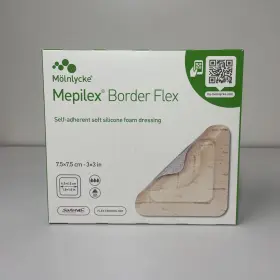 7.5x7.5cm Mepilex 595200 Safetac Dressing Border Flex 3x3 Inch Molnlycke Box Of 5