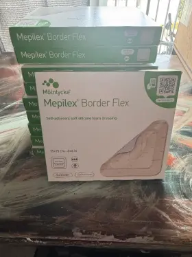 595400 Mepilex Lot Of 10 Molnlycke Border Flex 6 X Inch Pack 5 In Each