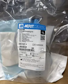 Asp-4 Merit Medical Aspire 1l 1000 Ml Drainage Bottle And Dressing Packs New/4 Per Case