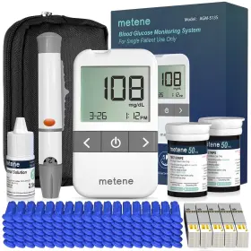 Agm-513s Metene Blood Glucose Monitor Kit 100 Glucometer Strips