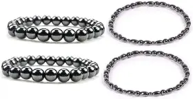 Mfg 313033836837 2 Pack Magnetic Arthritis Anklets Bracelet For Women Hematite Ank