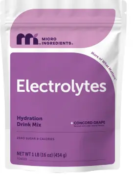 Micro Ingredients 850056167598 Electrolyte Powder Hydration 1 Lb 69 Servings Concord Grape Keto Flavor