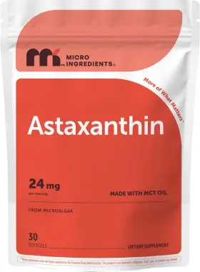Micro Ingredients 850082445608 Astaxanthin 24mg 30 Softgels Mct Oil Antioxidant Supplement