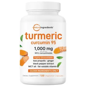 Ba-mi-tur120 Micro Ingredients Turmeric Curcumin Supplement 1 000mg 95% Curcuminoids With Black Pepper And Ginger