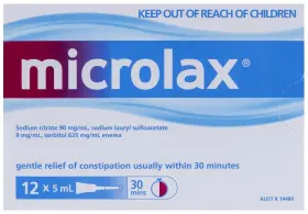 Microlax 060592300587 Enema Tubes 5ml 12 Pack