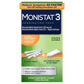 Monistat 380045486008 3-day Yeast Infection Treatment For Women 3 1 Count Pack Of