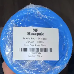 X028ppe8j Mp Mozzpak Emesis Bags 24 Disposable Blue 36 Fl. Oz. 1000ml Model