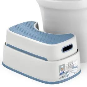 Sj21998 Mr.siga Toilet Stool Squat Adult 16.9 10.8 8.1 In White And Grayish Blue