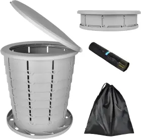 Murealy 756594505178 Retractable Portable Toilet - Upgraded For Adults Gray