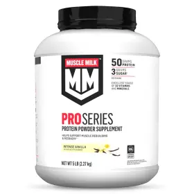 Muscle Milk 660726265055 Protein Powder Supplement Pro Series Intense Vanilla 5lb Pound Sugar