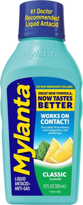 10819903011702 Mylanta Heartburn And Gas Relief Liquid Antacid Classic Flavor 12 Fluid
