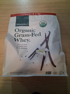 Natural Force 815044020736 Grass Fed Organic Whey Protein Powder 5 Pound A2