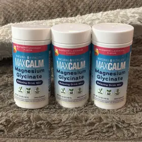 Nv28041 Natural Vitality Magnesium Glycinate Powder 5oz Raspberry Lemonade Maxcalm Drink