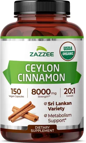 Naturals 445000662699 Usda Organic Ceylon Cinnamon 20 1 Extract 150 Vegan Capsules 5 Month Supply S