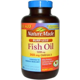 Ppax1407360 Nature Made Burp Less Fish Oil 360mg Omega 3 Liquid Softgels 200 Count