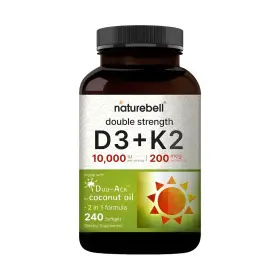 Nb-d3 Naturebell Vitamin D3 K2 240 Softgels 10 000 Iu Bone Strength Double