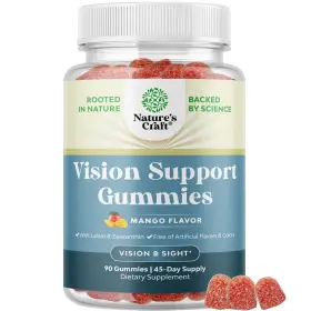 Natures Craft 850050639787 Zeaxanthin Plus Lutein Gummies For Adults 90 Count Potent Vitamins Vision Blue