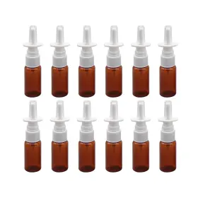 Gong89422 Natuworld 12pcs 10ml/0.34oz Amber Plastic Fine Mist Sprayers Empty Refillable Nasal Spr